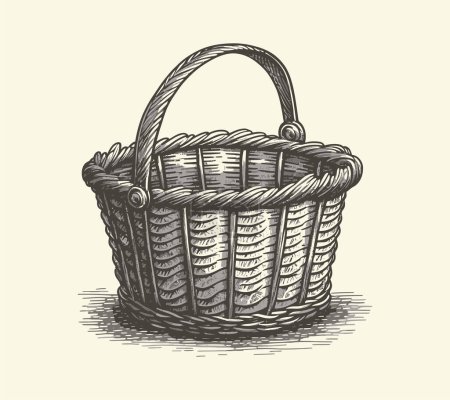 Illustration for Hand drawn empty basket vector illustration - Royalty Free Image