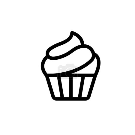 Cupcake vector line icon. Food icon collection. Thin signs for restaurant menu. Pixel perfect 64x64. Editable Strokes