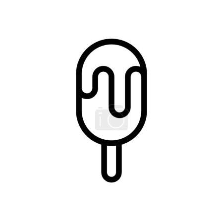 Icono de línea de vectores de helado. Colección de iconos de comida. Signos delgados para el menú del restaurante. Pixel perfecto 64x64. Trazos editables