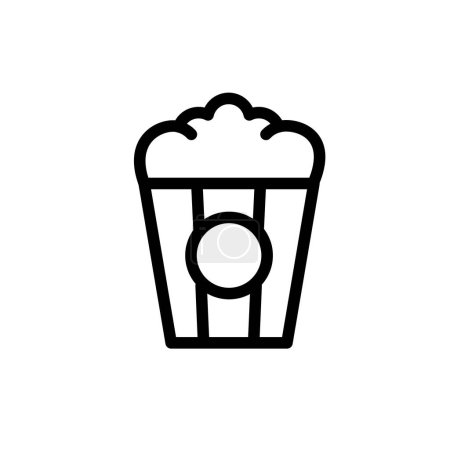 Popcorn-Vektorzeilen-Symbol. Essensausgabe. Dünne Schilder für die Speisekarte des Restaurants. Pixel perfekt 64x64. Essbare Schlaganfälle