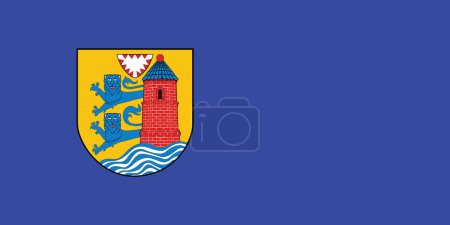 Illustration for Official flag vector illustration of the German town of FLENSBURG, GERMANY - Royalty Free Image