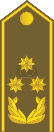 Téléchargez les illustrations : Shoulder pad NATO officer mark for the GENERAL POTPOLKOVNIK (LIEUTENANT COLONEL GENERAL) insignia rank in the  North Macedonian Ground Forces - en licence libre de droit