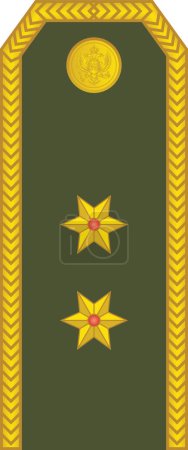 Téléchargez les illustrations : Shoulder pad military officer mark for the PORUNIK (LIEUTENANT) insignia rank in the   Montenegrin Ground Army - en licence libre de droit