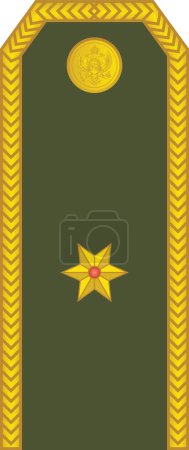 Téléchargez les illustrations : Shoulder pad military officer mark for the POTPORUNIK (SECOND LIEUTENANT) insignia rank in the   Montenegrin Ground Army - en licence libre de droit