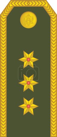 Téléchargez les illustrations : Épaulière marque d'officier militaire pour le grade d'insigne du KAPETAN (CAPTAIN) dans l'armée terrestre monténégrine - en licence libre de droit
