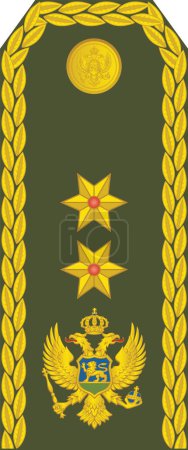 Téléchargez les illustrations : Shoulder pad military officer mark for the GENERAL MAJOR (MAJOR GENERAL) insignia rank in the   Montenegrin Ground Army - en licence libre de droit
