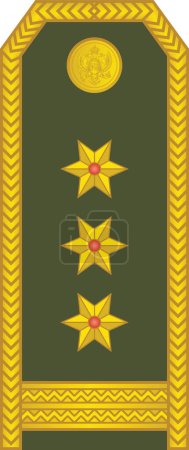 Téléchargez les illustrations : Marquage d'officier de l'épaule pour le grade d'insigne PUKOVNIK (COLONEL) dans l'armée terrestre monténégrine - en licence libre de droit