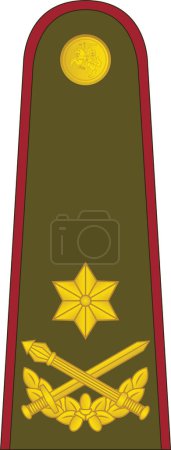 Téléchargez les illustrations : Shoulder pad military officer mark for the BRIGADOS GENEROLAS (BRIGADIER GENERAL) insignia rank in the  Lithuanian Land Force - en licence libre de droit