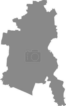 Illustration for Gray flat blank vector map of the German town of DESSAU, GERMANY - Royalty Free Image