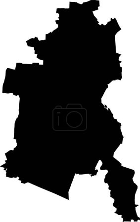 Illustration for Black flat blank vector map of the German town of DESSAU, GERMANY - Royalty Free Image