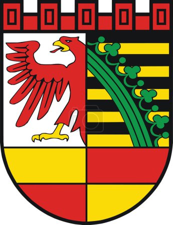Illustration for Official coat of arms vector illustration of the German town of DESSAU, GERMANY - Royalty Free Image
