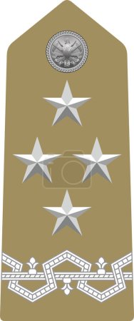 Illustration for Shoulder pad military officer mark for the GENERALE (GENERAL) insignia rank in the Italian Army - Royalty Free Image