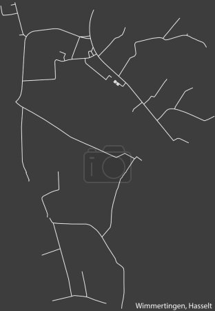 Ilustración de Mapa detallado de carreteras urbanas de navegación dibujado a mano de la MUNICIPALIDAD WIMMERTINGEN de la ciudad belga de HASSELT, Bélgica con líneas vivas de carreteras y etiqueta con su nombre sobre un fondo sólido - Imagen libre de derechos