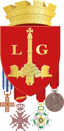 Ilustración de Vector oficial del escudo de armas ilustración de la ciudad belga de LIGE, BÉLGICA - Imagen libre de derechos
