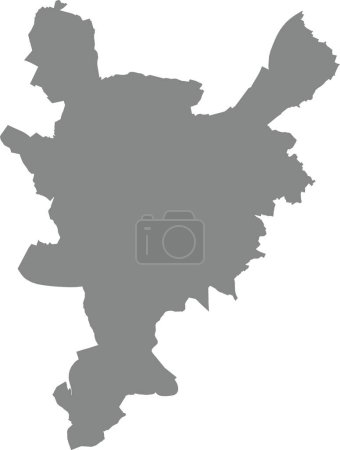 Ilustración de Gris plano mapa vectorial en blanco de la ciudad belga de LIGE, BÉLGICA - Imagen libre de derechos