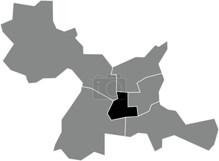 Téléchargez les illustrations : Carte de localisation du CANTON RENNES-4 à l'intérieur de la carte administrative grise de RENNES, France - en licence libre de droit
