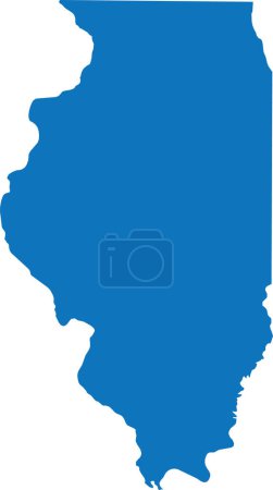 Illustration for BLUE CMYK color detailed flat map of the federal state of ILLINOIS, UNITED STATES OF AMERICA on transparent background - Royalty Free Image