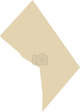 Illustration for BEIGE CMYK color detailed flat map of the federal DISTRICT OF COLUMBIA, UNITED STATES OF AMERICA on transparent background - Royalty Free Image