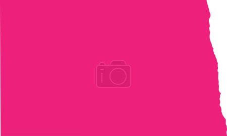 Illustration for PINK CMYK color detailed flat map of the federal state of NORTH DAKOTA, UNITED STATES OF AMERICA on transparent background - Royalty Free Image