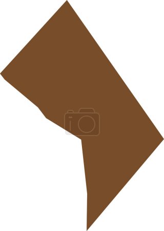 Illustration for BROWN CMYK color detailed flat map of the federal DISTRICT OF COLUMBIA, UNITED STATES OF AMERICA on transparent background - Royalty Free Image