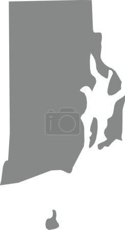 Illustration for GRAY CMYK color detailed flat map of the federal state of RHODE ISLAND, UNITED STATES OF AMERICA on transparent background - Royalty Free Image