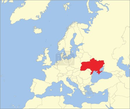 Téléchargez les illustrations : Carte de localisation de l'UKRAINE, EUROPE - en licence libre de droit