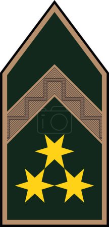 Téléchargez les illustrations : Épaulière marque d'officier militaire pour le grade d'insigne FTRZSZSZLS (Officier Gardien en Chef) dans les Forces terrestres hongroises - en licence libre de droit