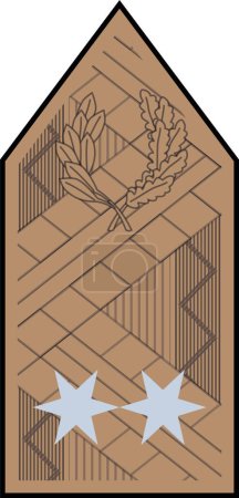 Téléchargez les illustrations : Épaulière marque d'officier militaire pour le grade d'insigne VEZRRNAGY (MAJEUR GÉNÉRAL) dans les forces terrestres hongroises - en licence libre de droit