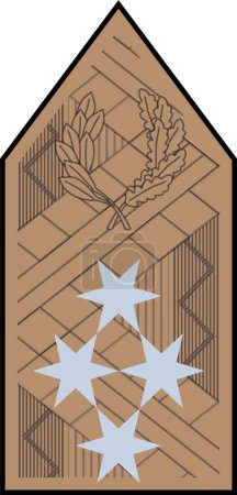 Téléchargez les illustrations : Épaulière marque d'officier militaire pour le grade d'insigne VEZREZREDES (GÉNÉRAL) dans les forces terrestres hongroises - en licence libre de droit