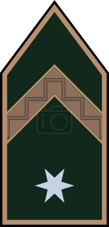Téléchargez les illustrations : Épaulière marque d'officier militaire pour le grade d'insigne RMESTER (SERGENT) dans les forces terrestres hongroises - en licence libre de droit