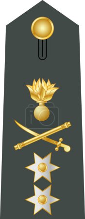 Téléchargez les illustrations : Épaulière marque d'officier militaire pour le grade d'insigne YPOSTRATIGOS (MAJOR GENERAL) dans l'armée hellénique - en licence libre de droit