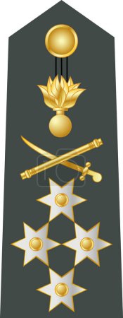 Téléchargez les illustrations : Épaulière marque d'officier militaire pour le grade d'insigne STRATIGOS (COMPLET GÉNÉRAL) dans l'armée hellénique - en licence libre de droit