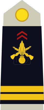 Téléchargez les illustrations : Épaulière marque d'officier militaire pour le grade d'insigne du LIEUTENANT dans l'armée française - en licence libre de droit