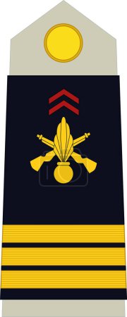 Téléchargez les illustrations : Épaulière marque d'officier militaire pour le grade d'insigne CAPITAINE (CAPTAIN) dans l'armée française - en licence libre de droit