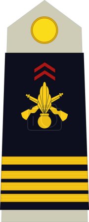 Téléchargez les illustrations : Épaulière marque d'officier militaire pour le grade d'insigne COMMANDANT dans l'armée française - en licence libre de droit