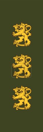 Téléchargez les illustrations : Épaulière marque d'officier militaire du grade d'insigne KENRAALILUTNANTTI (LIEUTENANT GÉNÉRAL) des rangs militaires finlandais - en licence libre de droit