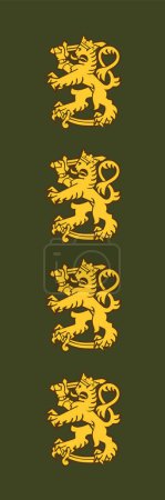 Téléchargez les illustrations : Épaulière marque d'officier militaire du grade d'insigne du KENRAALI (GÉNÉRAL) dans les rangs militaires finlandais - en licence libre de droit