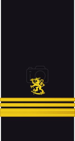 Téléchargez les illustrations : Marquage d'officier militaire pour le grade d'insigne YLILUUTNANTTI (LIEUTENANT) de la marine finlandaise - en licence libre de droit