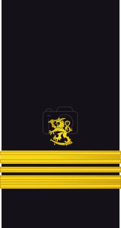 Téléchargez les illustrations : Plaque d'officier militaire pour le grade d'insigne KAPTEENILUTNANTTI (LIEUTENANT, GRADE PRINCIPALE) de la Marine finlandaise - en licence libre de droit