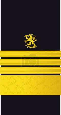Téléchargez les illustrations : Marquage d'officier militaire pour le grade d'insigne AMIRAALI (ADMIRAL) de la marine finlandaise - en licence libre de droit