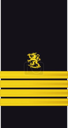 Téléchargez les illustrations : Marquage d'officier militaire pour le grade d'insigne KOMMODORI (CAPTAIN) de la marine finlandaise - en licence libre de droit