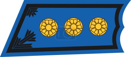 Téléchargez les illustrations : Épaulière marque d'officier militaire pour le grade d'insigne KAPTEENI (CAPTAIN) des rangs militaires de l'armée de l'air finlandaise - en licence libre de droit