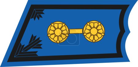 Téléchargez les illustrations : Marquage des épaules des officiers militaires du grade d'insigne YLILUUTNANTTI (LIEUTENANT PRINCIPAL) des grades militaires de l'armée de l'air finlandaise - en licence libre de droit