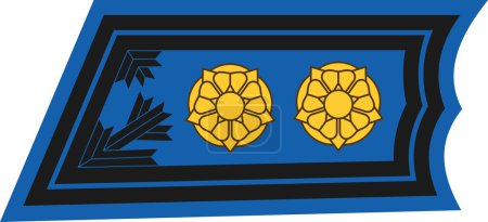 Téléchargez les illustrations : Marquage des épaules d'officier militaire pour l'insigne EVERSTILUUTNANTTI (LIEUTENANT-COLONEL) du grade militaire de l'armée de l'air finlandaise - en licence libre de droit