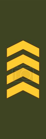Téléchargez les illustrations : Épaulière sur l'uniforme de campagne pour les sous-officiers militaires du rang de l'insigne YLIKERSANTTI (SERGENT D'ÉTAT-MAJOR) du grade militaire de l'armée finlandaise - en licence libre de droit