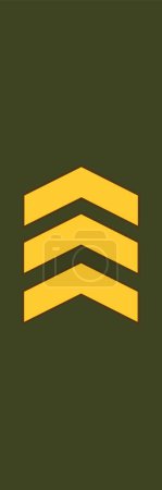 Téléchargez les illustrations : Épaulière sur l'uniforme de campagne pour les sous-officiers militaires du rang de l'insigne KERSANTTI (SERGENT) du grade militaire de l'armée finlandaise - en licence libre de droit