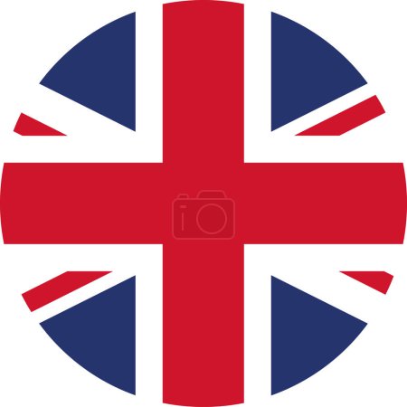 Illustration for Round circle flag of the United Kingdom of Great Britain and Northern Ireland (Union Jack) - Royalty Free Image