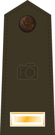 Téléchargez les illustrations : Épaulière armée uniforme de service vert de marque d'officier militaire pour le grade d'insigne du DEUXIÈME LIEUTENANT dans l'armée américaine - en licence libre de droit