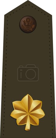 Téléchargez les illustrations : Épaulière armée uniforme de service vert de marque officier militaire pour le grade d'insigne MAJOR dans l'armée des États-Unis - en licence libre de droit
