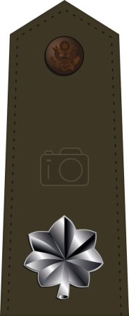 Téléchargez les illustrations : Épaulière armée uniforme de service vert de marque officier militaire pour le grade d'insigne du LIEUTENANT COLONEL dans l'armée des États-Unis - en licence libre de droit
